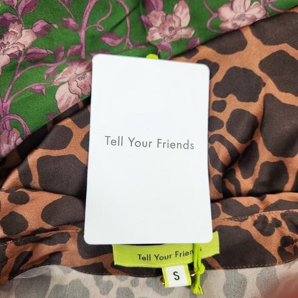 Tell Your Friends Long Sleeve Shirt in Lana Multi Small NWT Silk Button Down - Picture 8 of 9